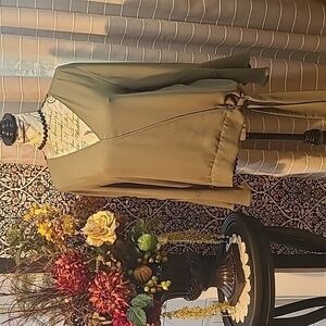 LOFT OUTLET v neck foe wrap tie front blouse